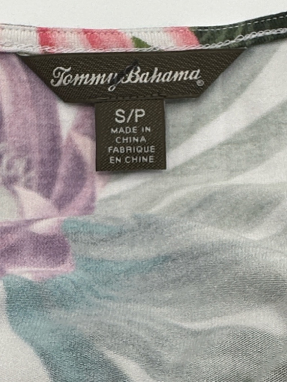 Tommy Bahama Tank Dress Size SP Proteia Garden Palm Floral Print Ruched Blouson - Picture 9 of 10